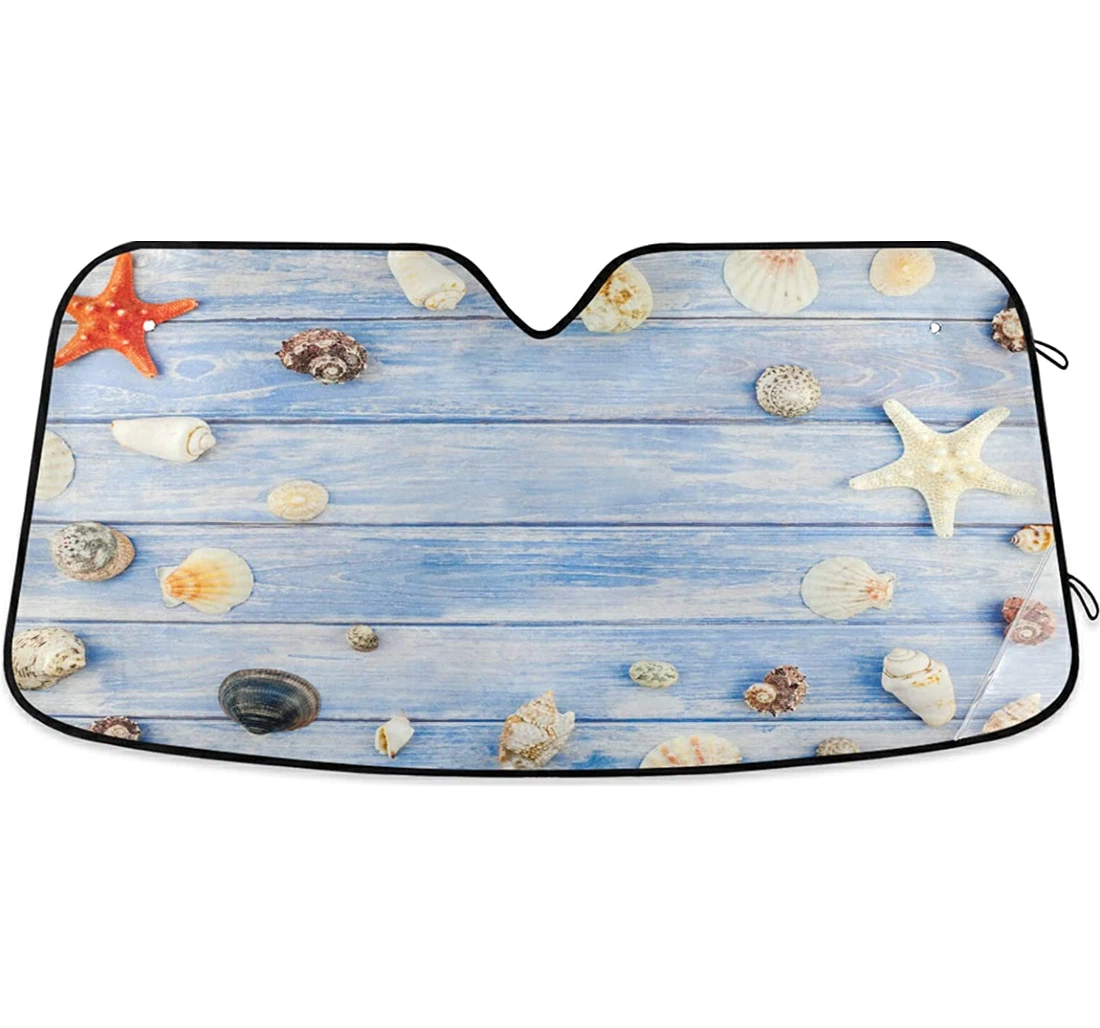 Beautiful Beach Shell Background Auto Sun Shade