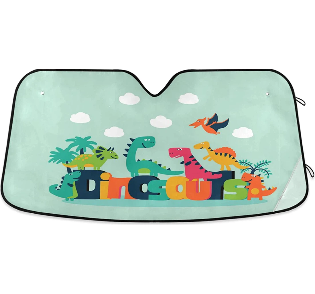 Lovely Funny Dinosaurs Jeep Auto Sun Shade