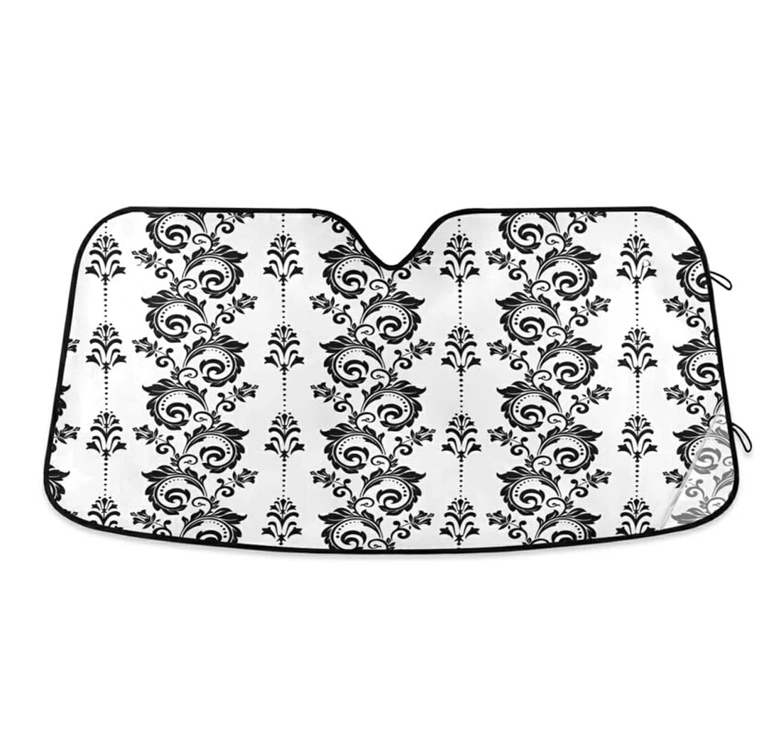 Damask Flower Pattern Bohemian Mandala Auto Sun Shade