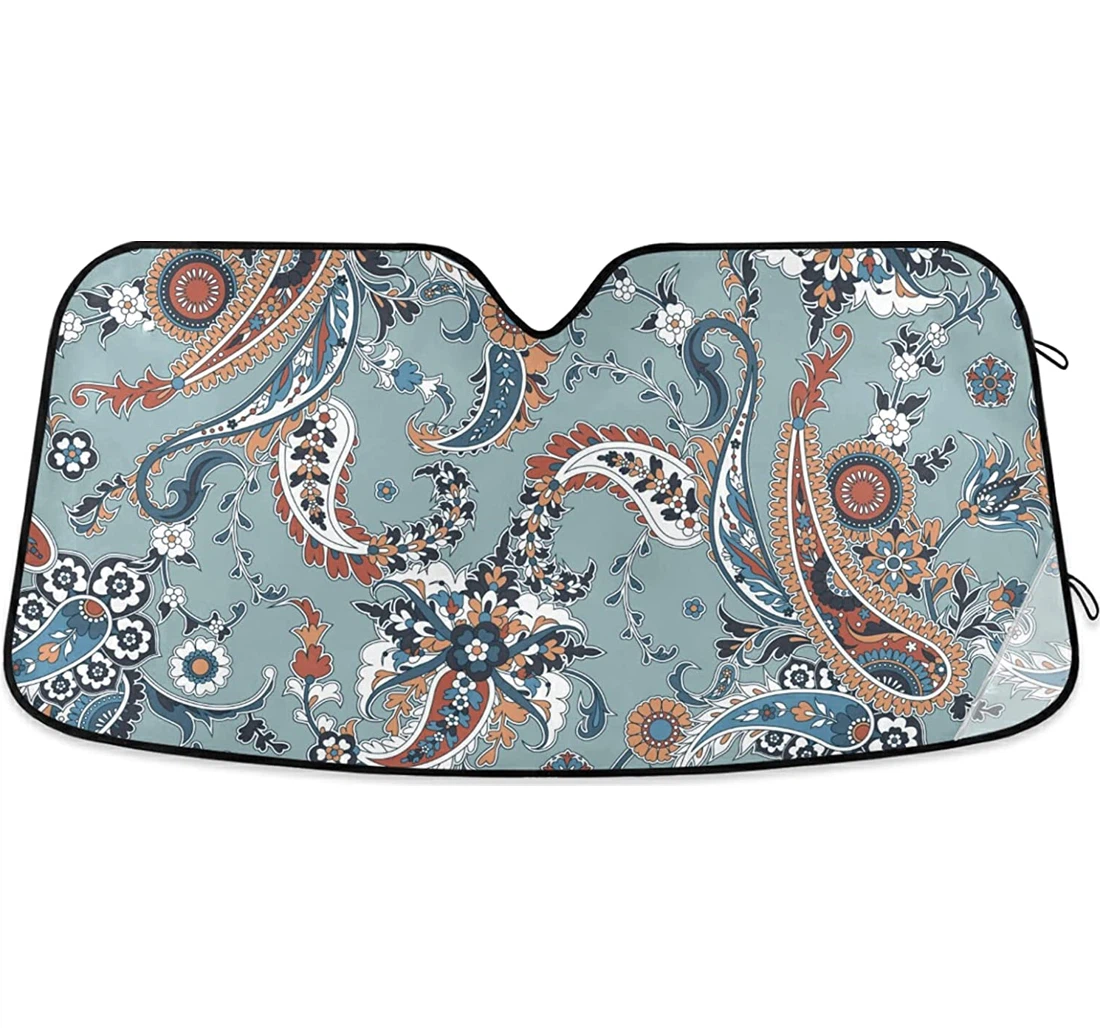 Fashionable Indian Style Paisley With General Purpose Auto Sun Shade