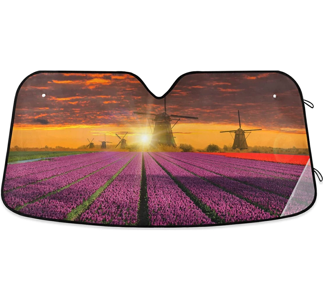 Windmill Tulip Sunset Harmful Auto Sun Shade