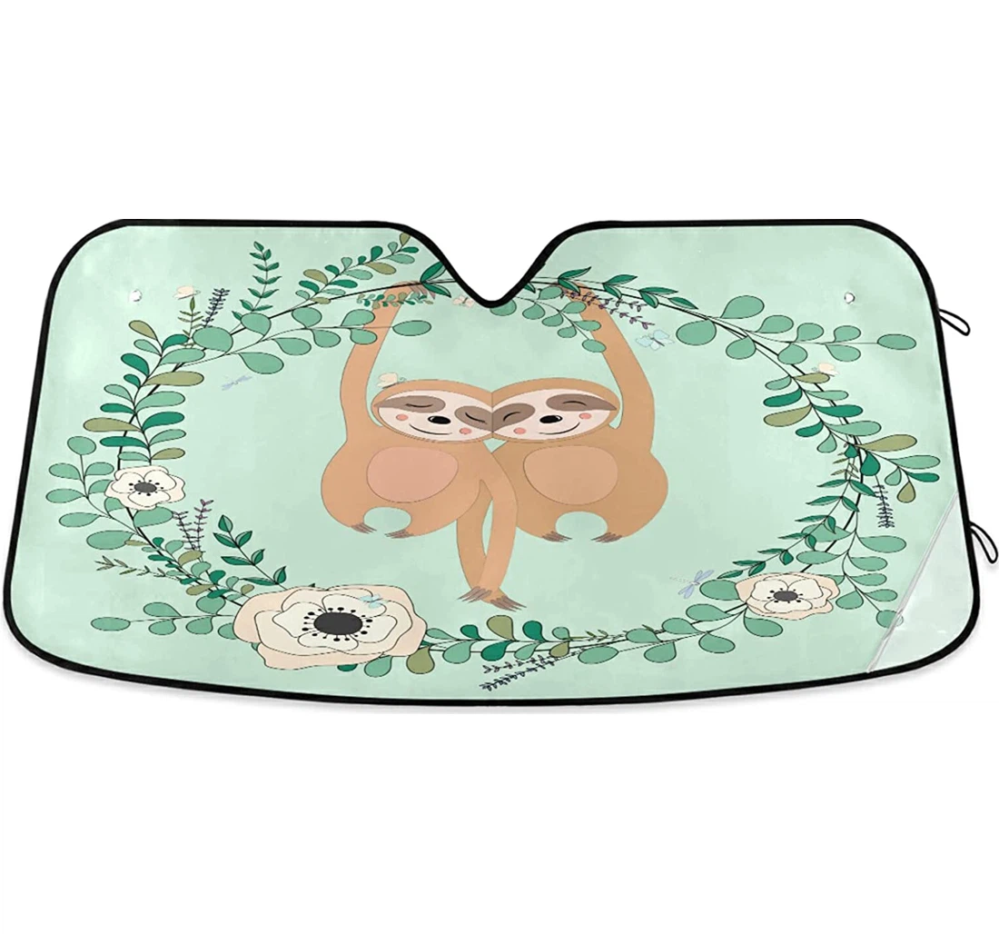 Lovely Sloths Auto Sun Shade