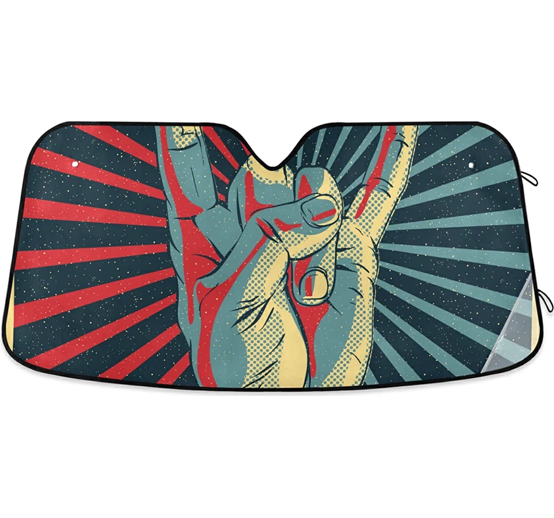 Rock N Roll Sign Auto Sun Shade