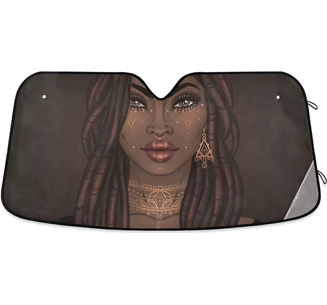 African American Pretty Girl Auto Sun Shade