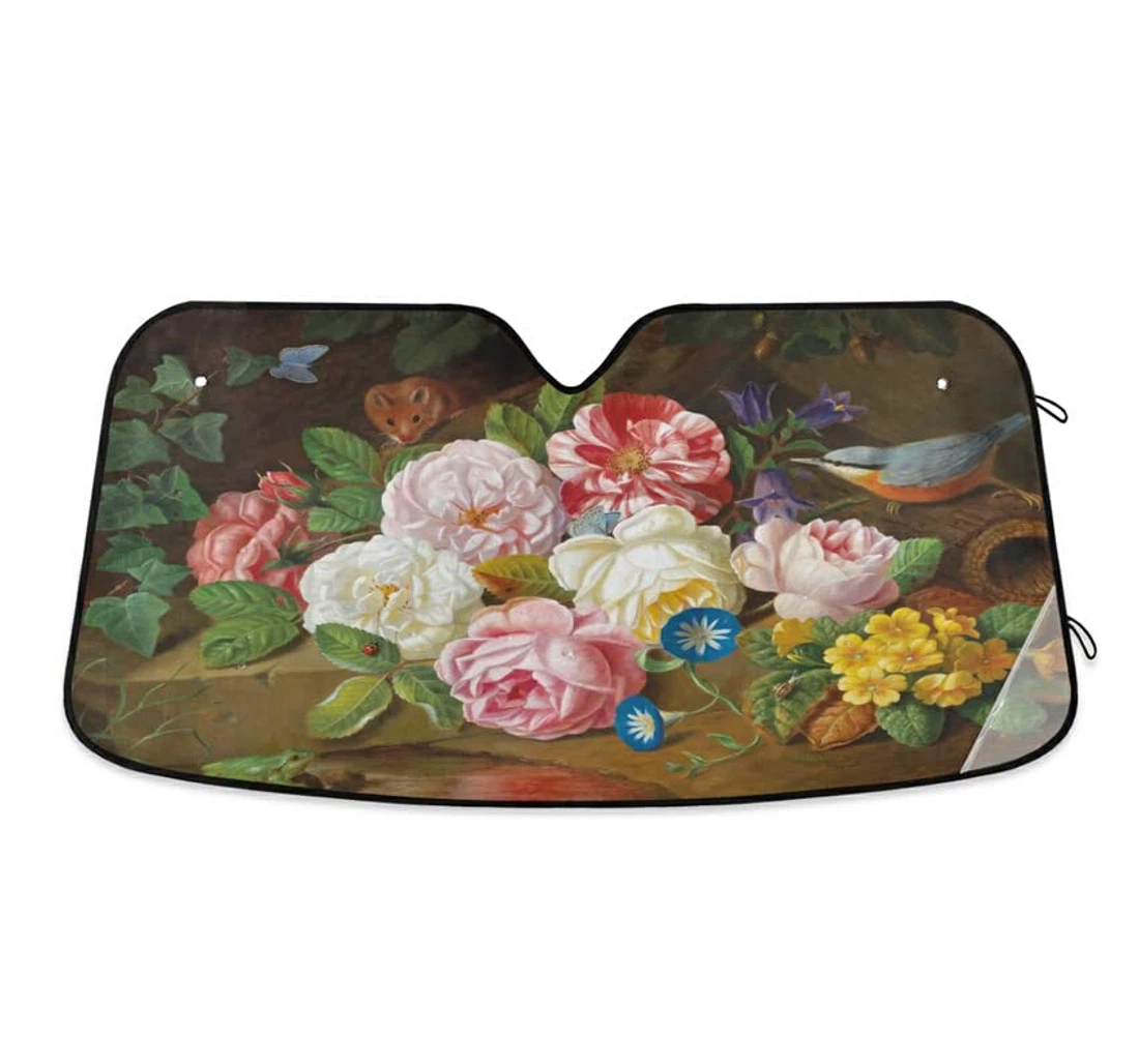 Spring Tulips Roses Colorful Flower Summer Auto Sun Shade