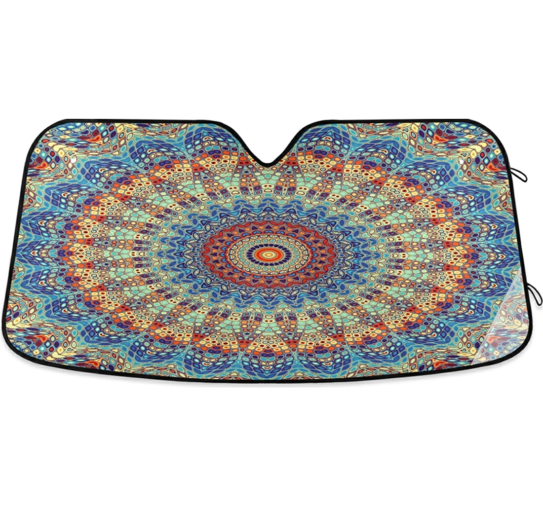 Mandala Floral Ethnic Mandala Geometric Auto Sun Shade