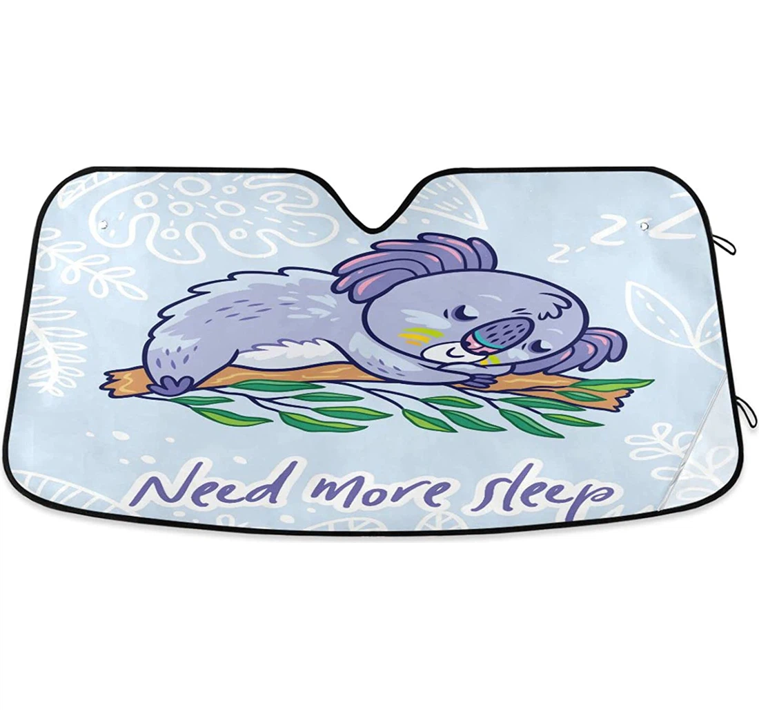 Baby Blue Cute Sleeping Koala Auto Sun Shade