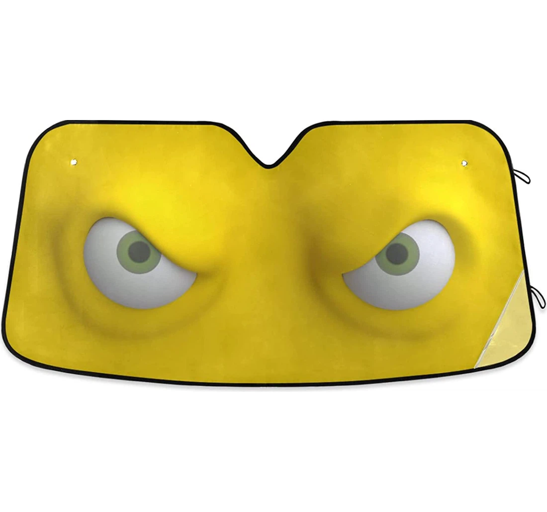 Yellow Funny Cartoon Eyes Auto Sun Shade