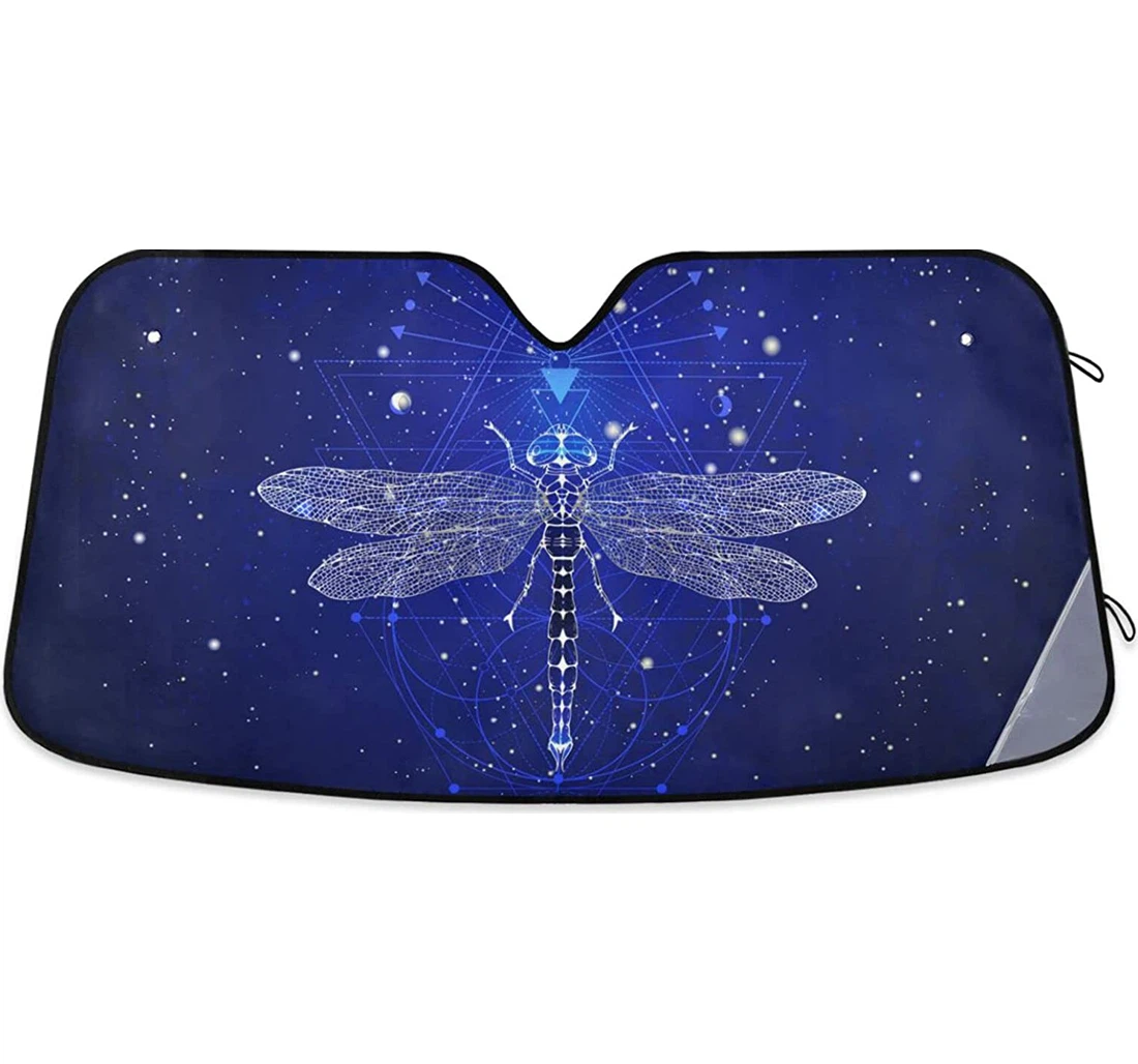 Geometric Dragonfly Starry Sky Auto Sun Shade