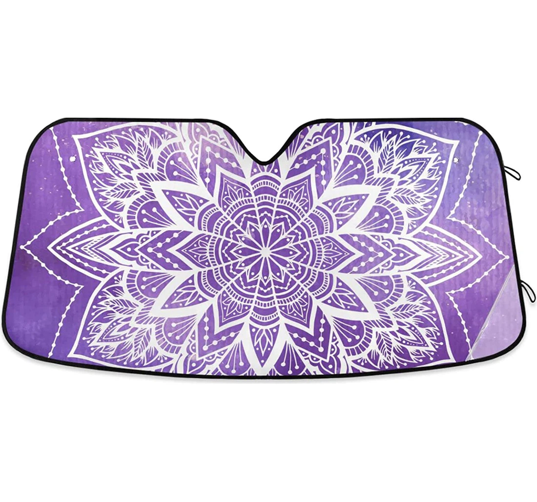 Purple Flower Mandala Boho Floral Auto Sun Shade