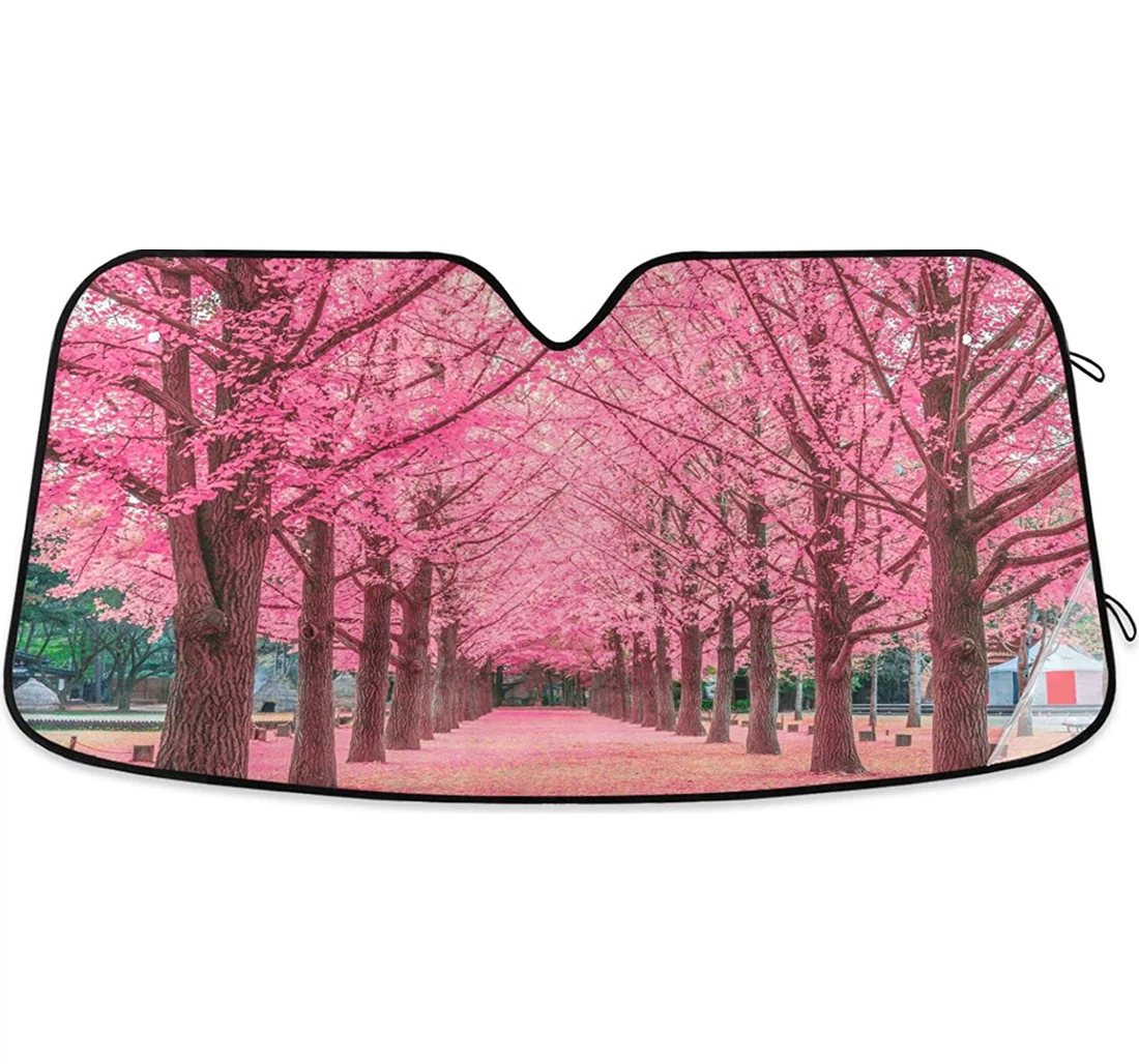 Pink Cherry Blossom Tree Auto Sun Shade