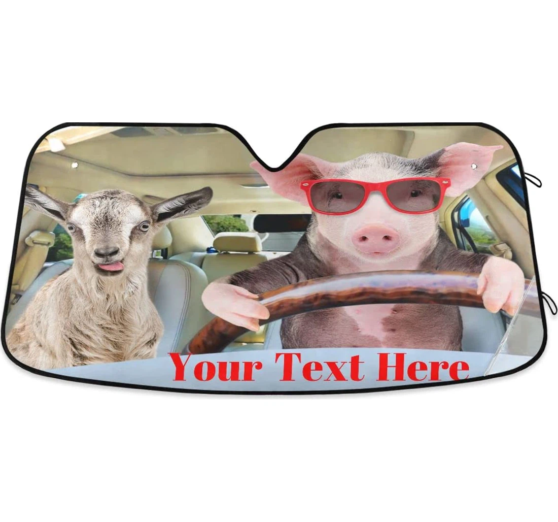 Custom Funny Pig Goat Personalized Auto Sun Shade