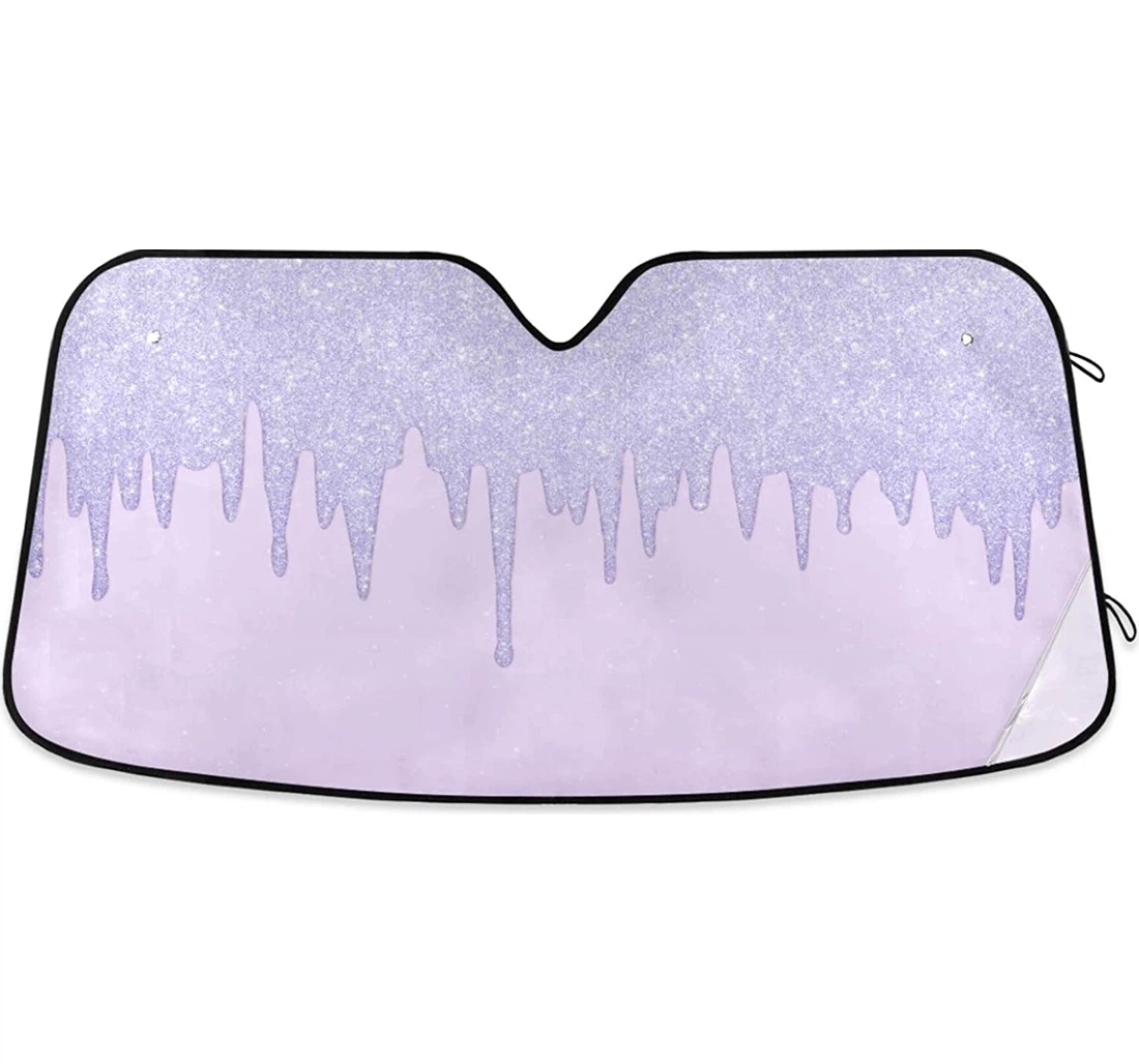 Purple Glitter Paint Glitter Marble Baby Auto Sun Shade