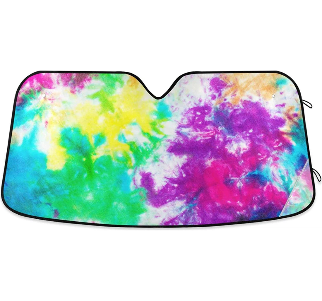 Rainbow Tie Dye Iridescent Dharma Dye Auto Sun Shade
