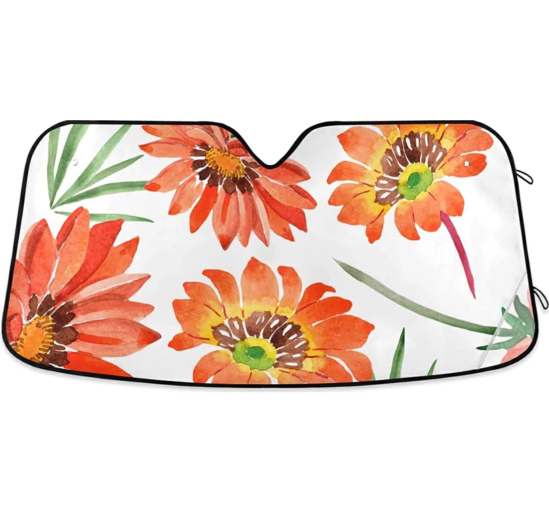 Orange Gazania Flowers Auto Sun Shade