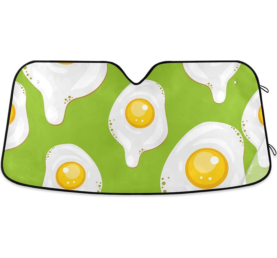 Green Yellow Poached Eggs Auto Sun Shade