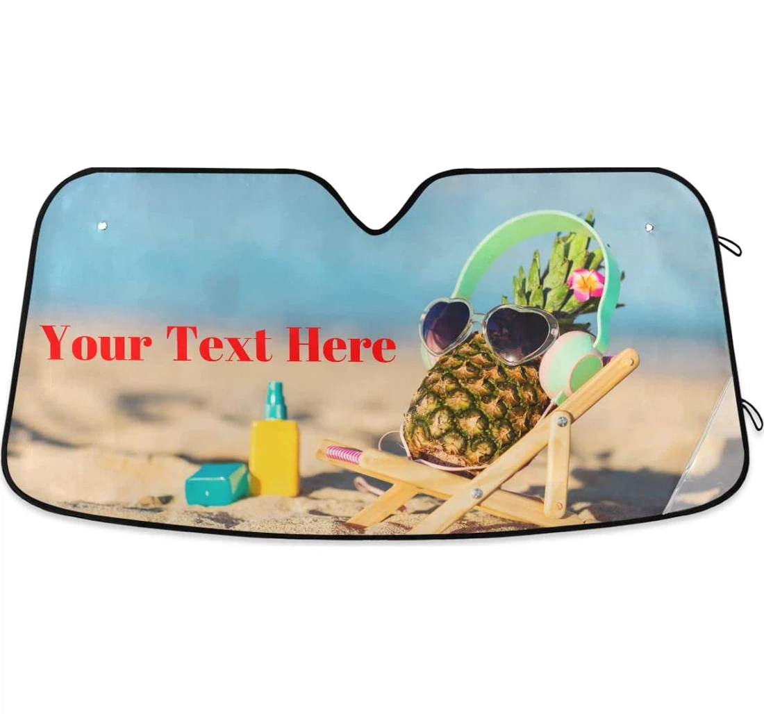 Custom Beach Pineapple Personalized Auto Sun Shade