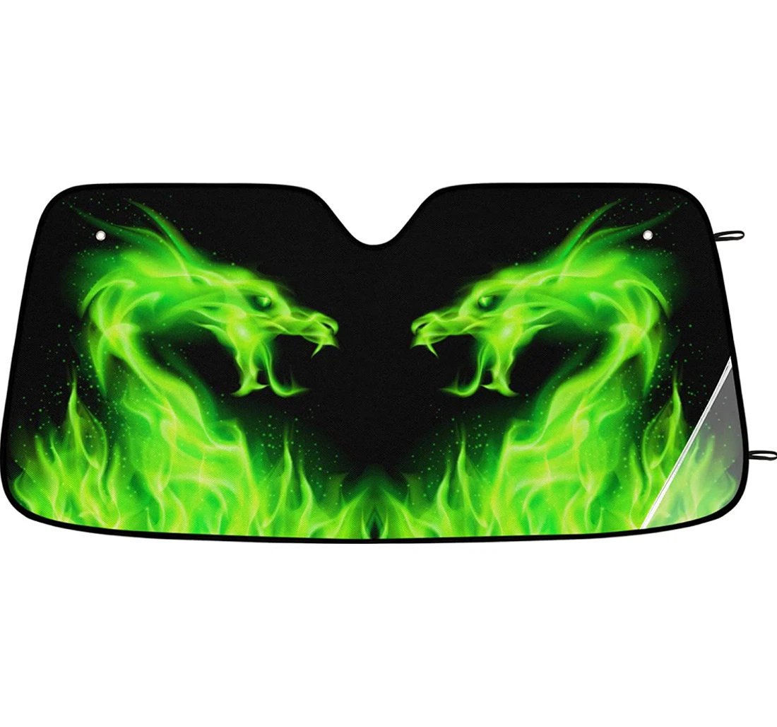Dragon Fiery Green Dragon Auto Sun Shade