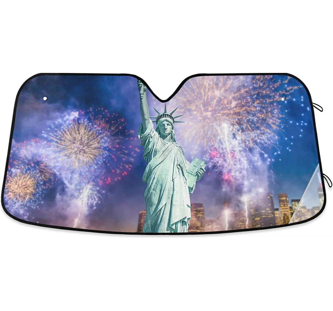 Beautiful Fireworks New York City Usa Auto Sun Shade