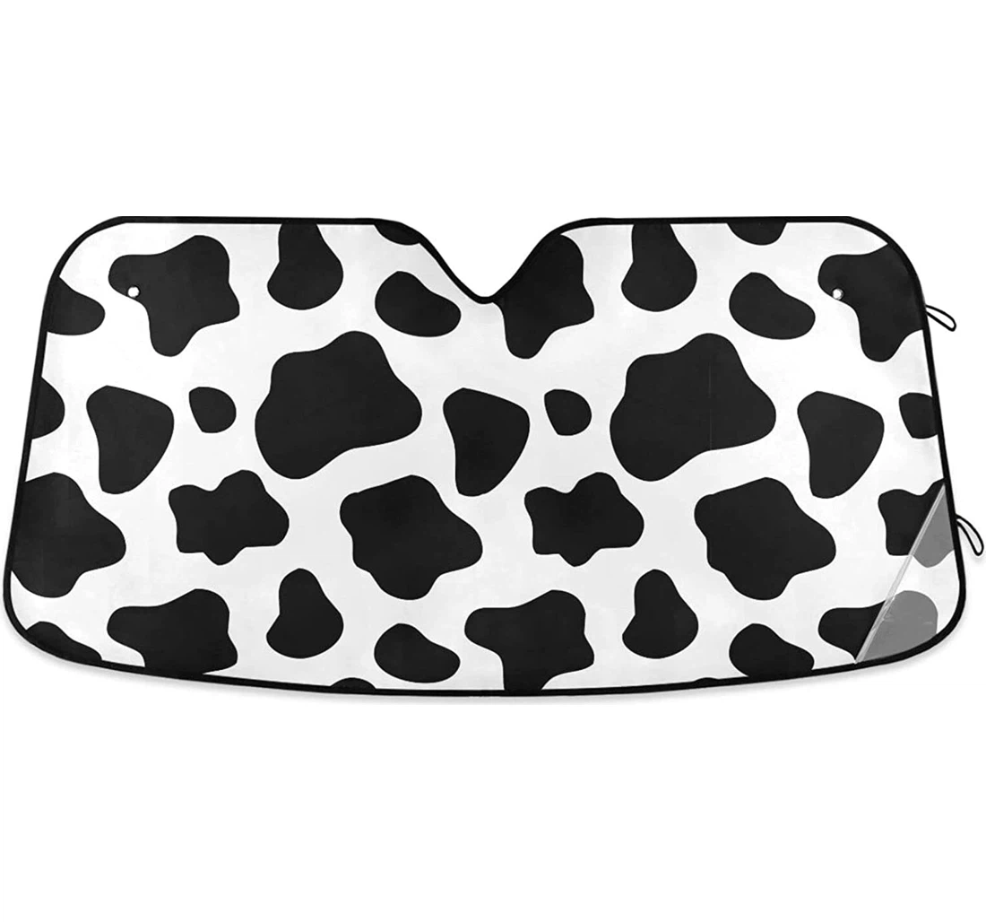 Cow Black White Skin Auto Sun Shade
