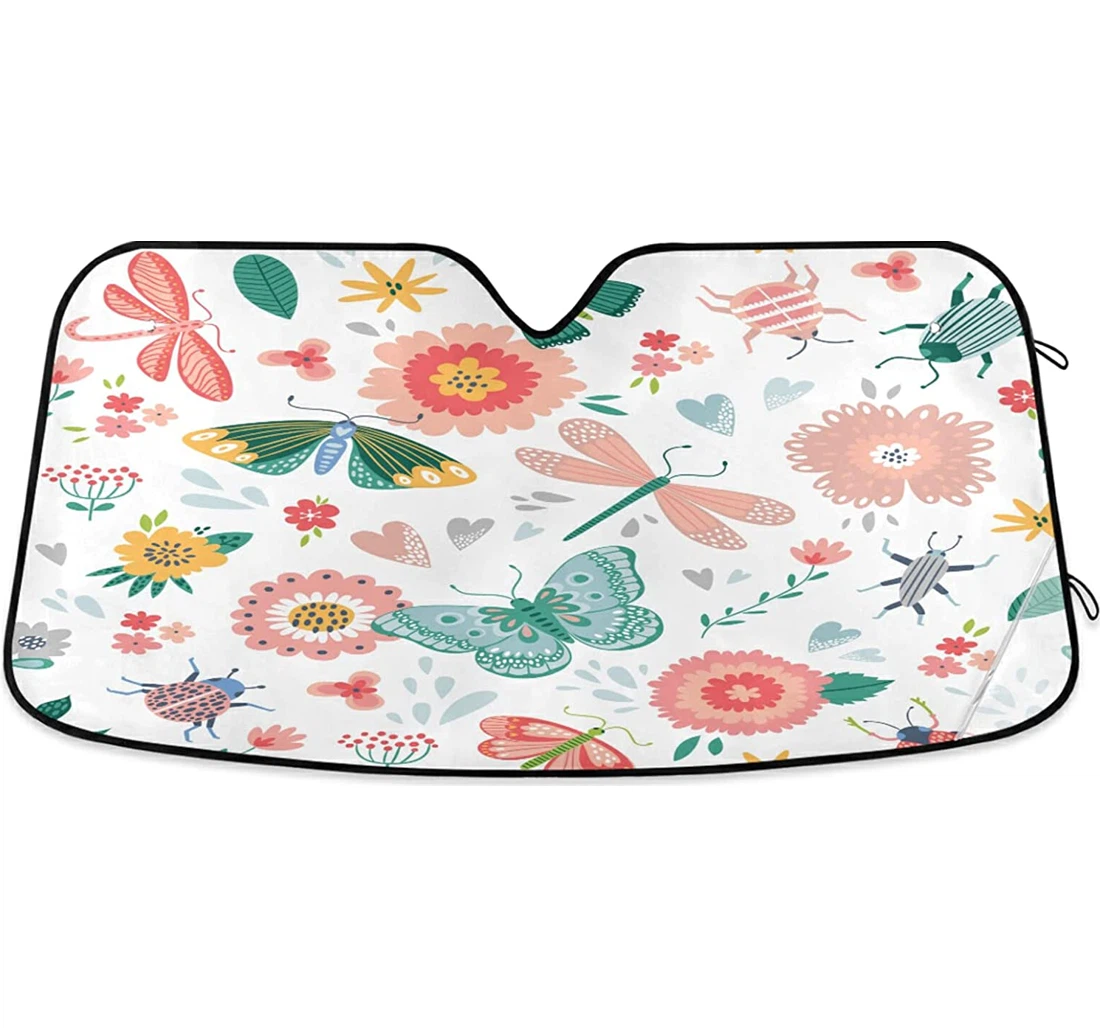 Colorful Dragonflies Auto Sun Shade