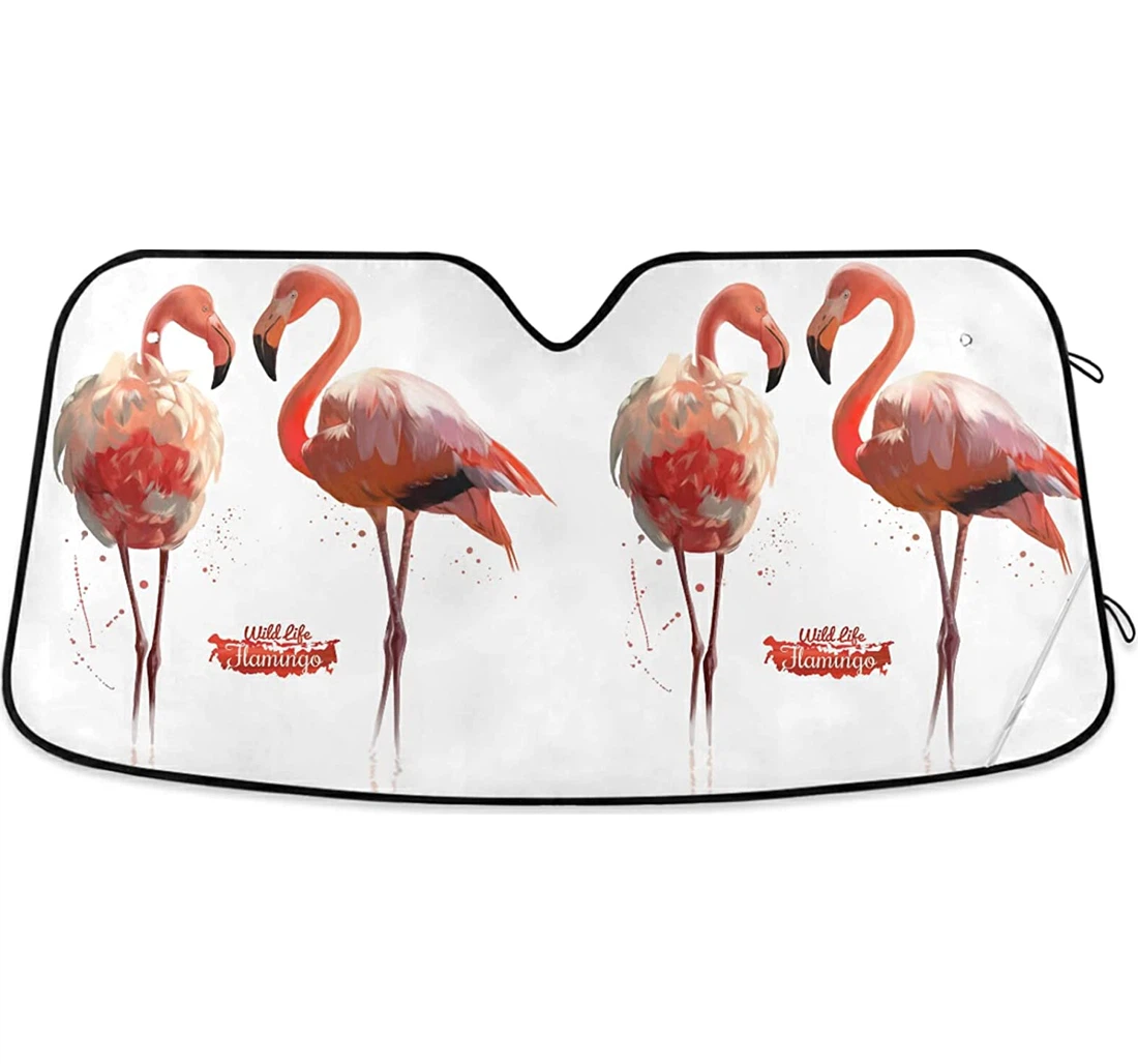 Pink Flamingo Auto Sun Shade