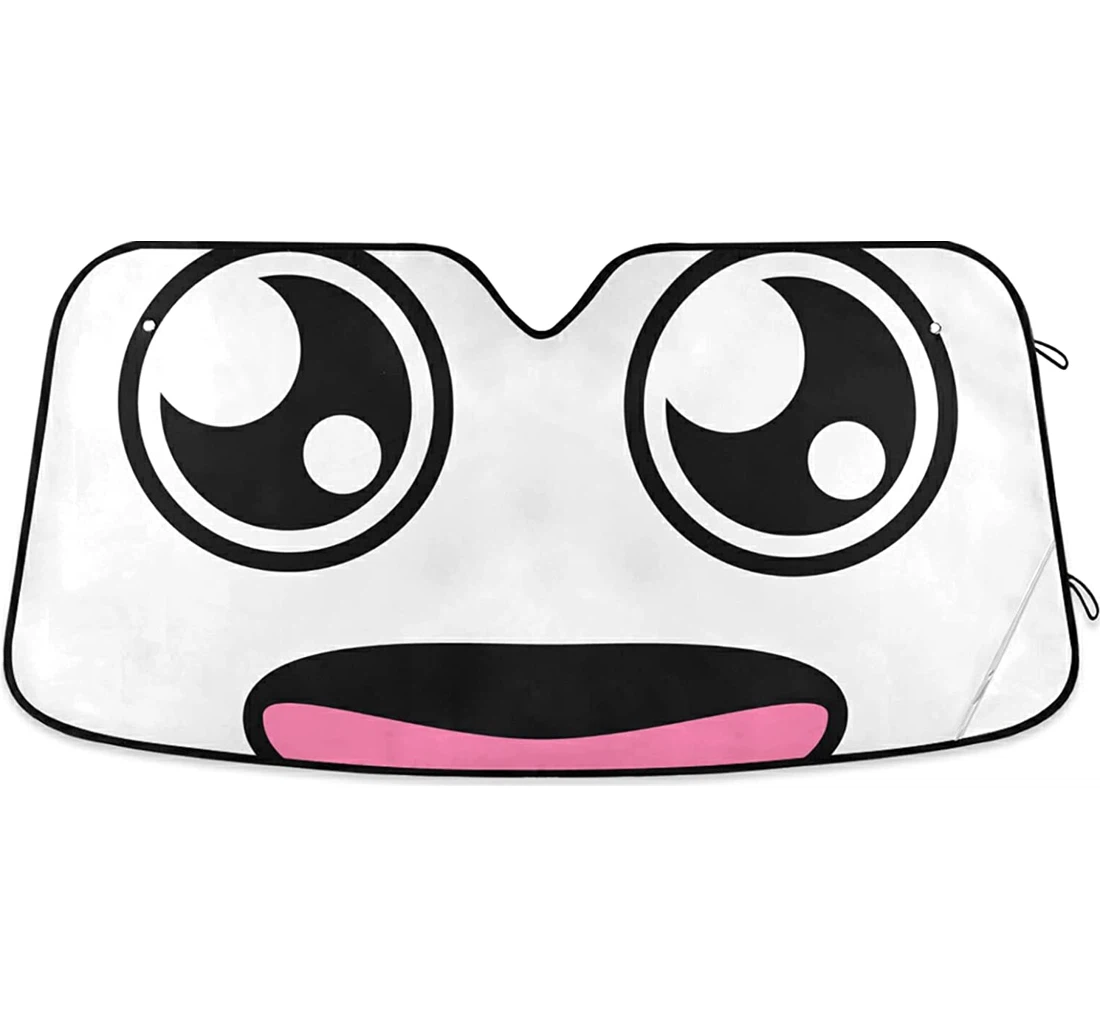 Cute Cartoon Eyes With General Purpose Auto Sun Shade