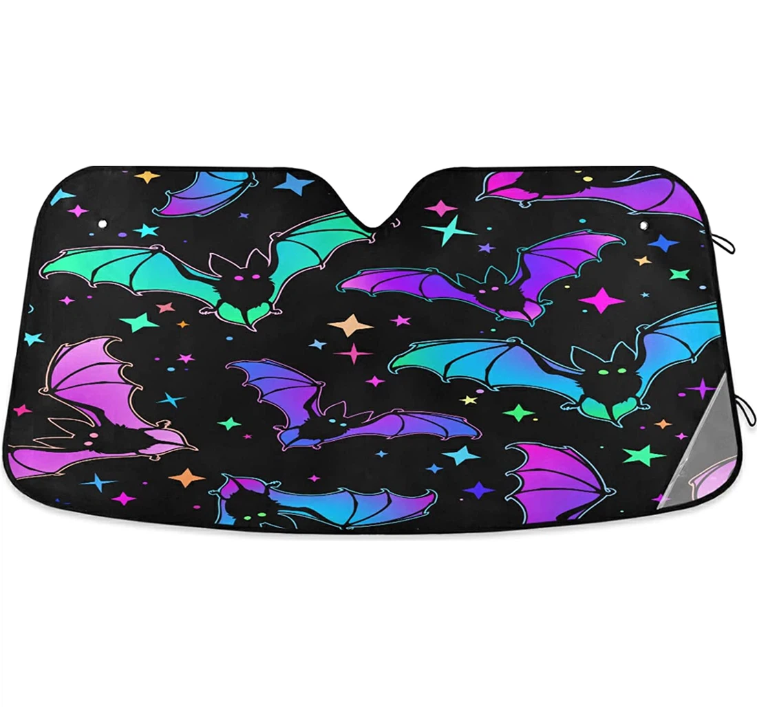 Colorful Bat Auto Sun Shade