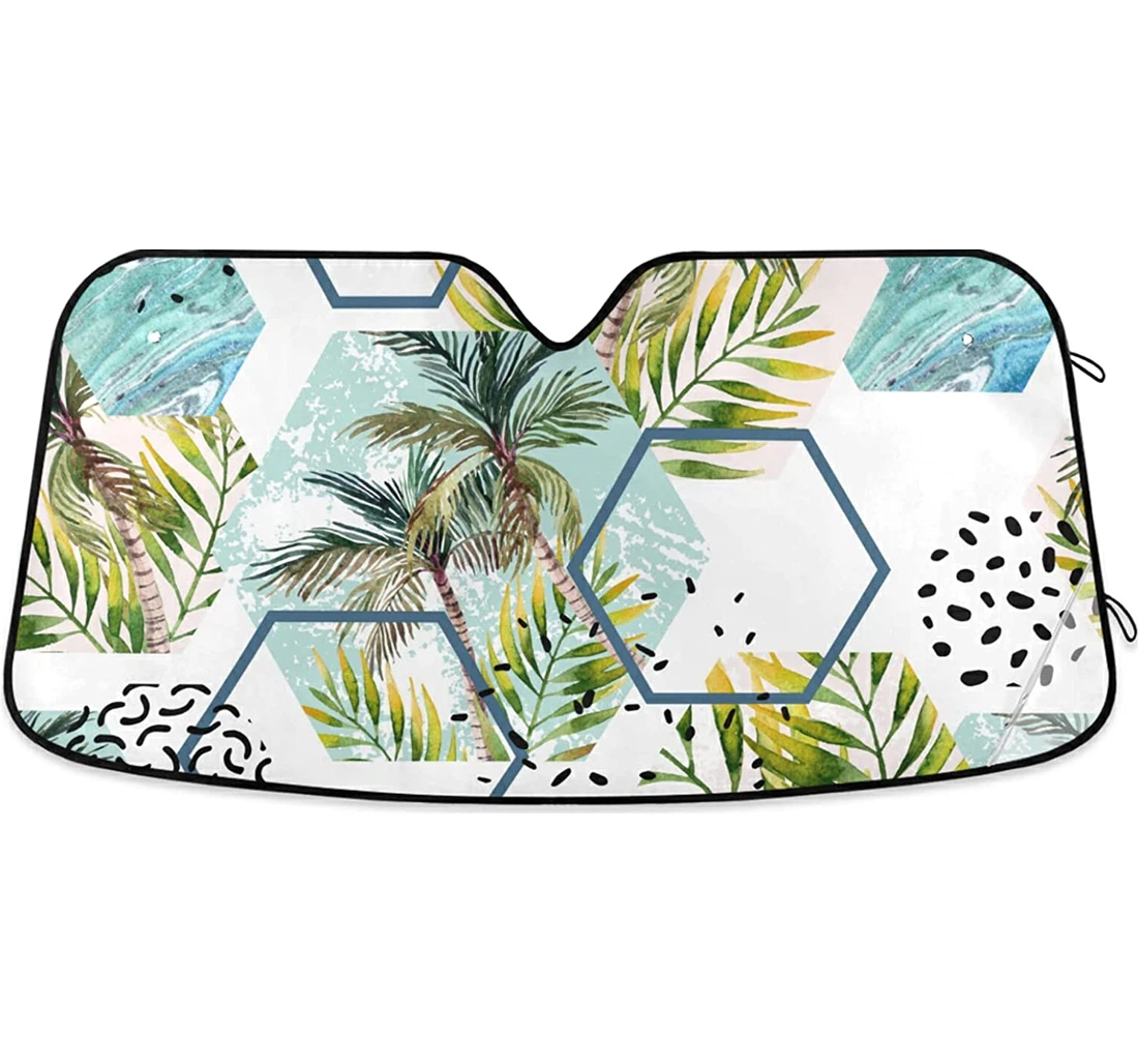 Tropical Leaves Trees Auto Sun Shade