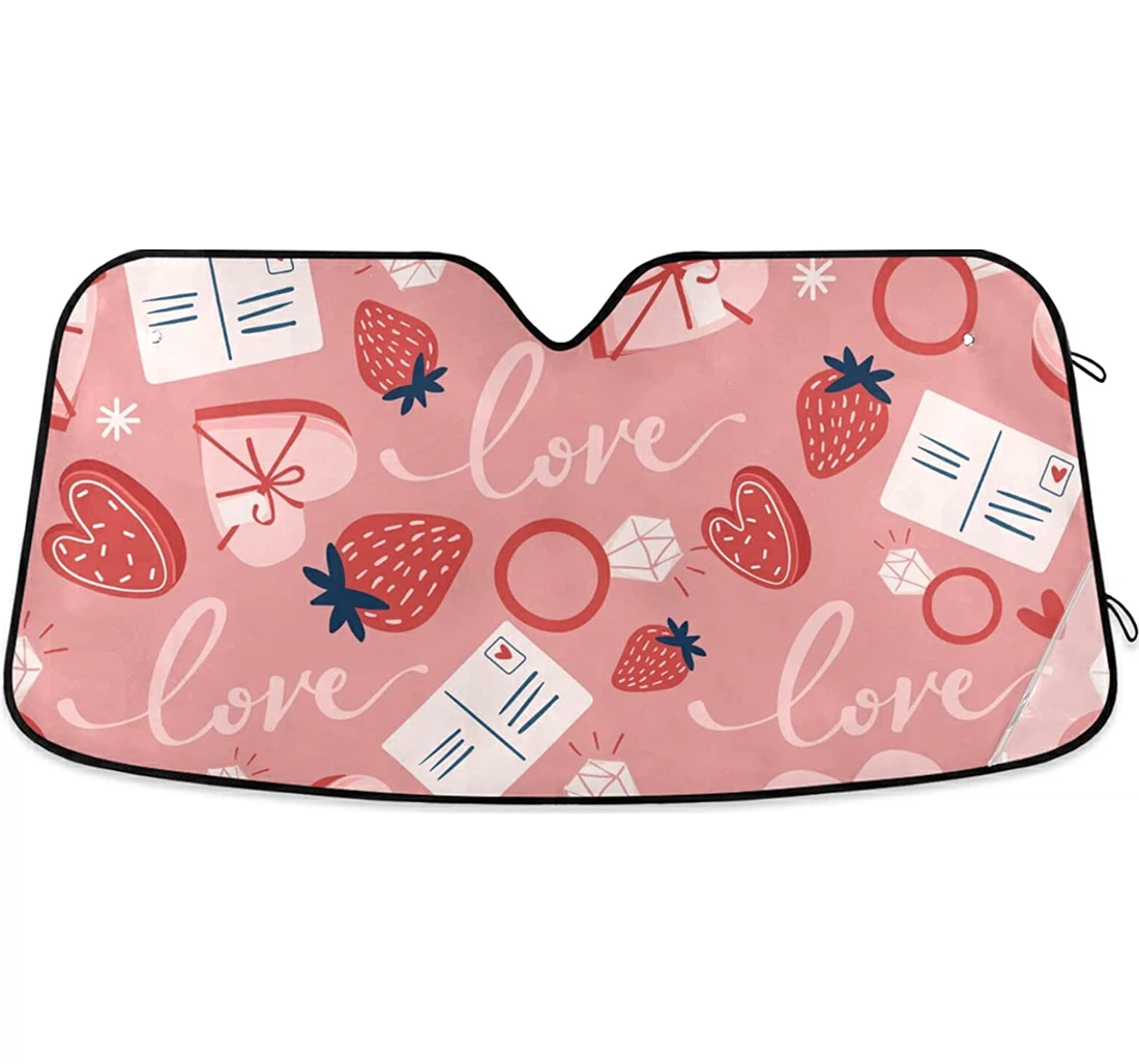 Valentine's Day Card Auto Sun Shade