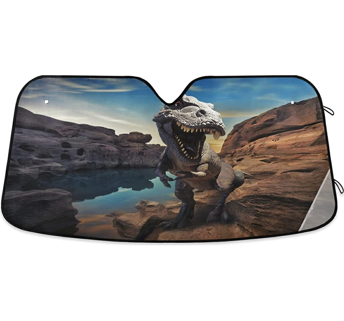 D Sunset Dinosaur Auto Sun Shade