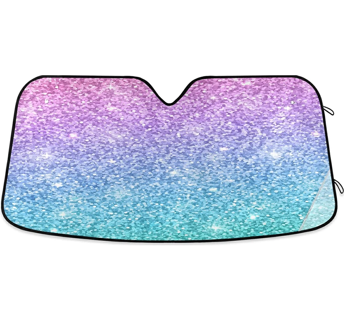 Pink Blue Glitter Sunscreen Auto Sun Shade
