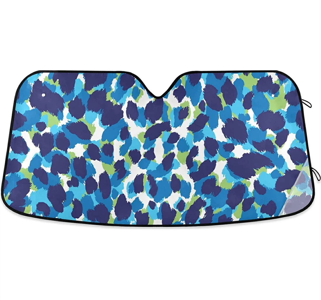 Blue Leopard Skin Mottling Auto Sun Shade