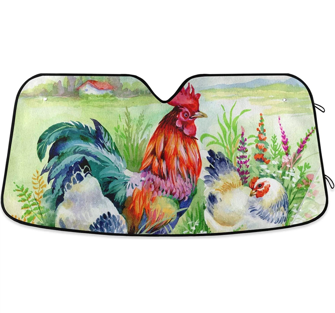 Chicken Rooster Auto Sun Shade