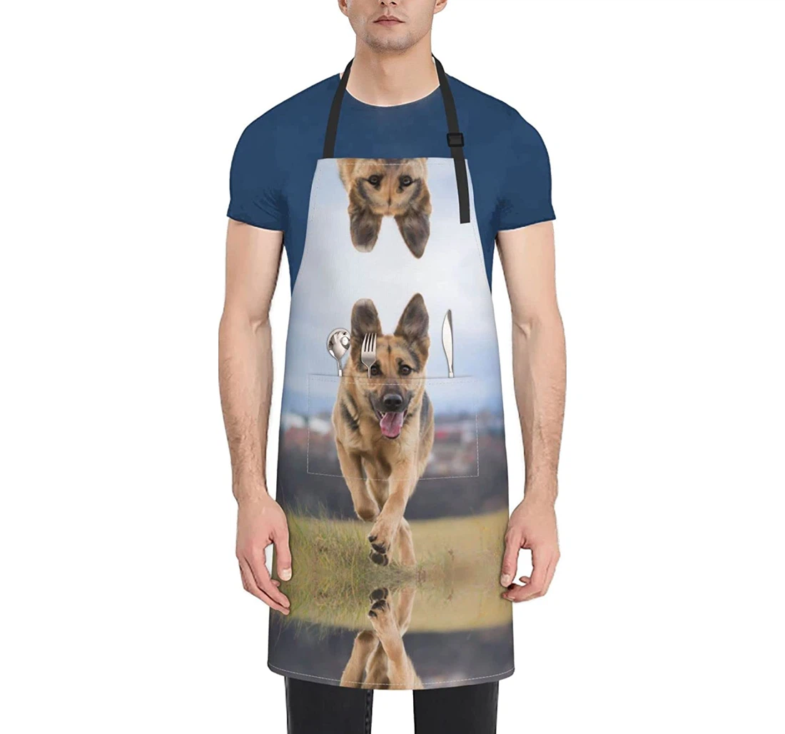 Running German Shepherd Dog Apron