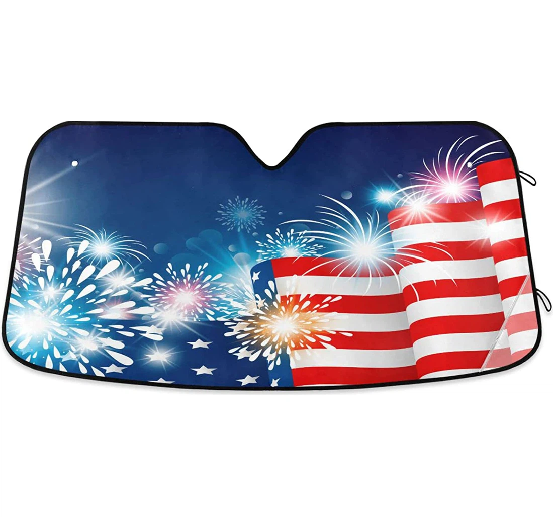 American Independence Day Fireworks Auto Sun Shade