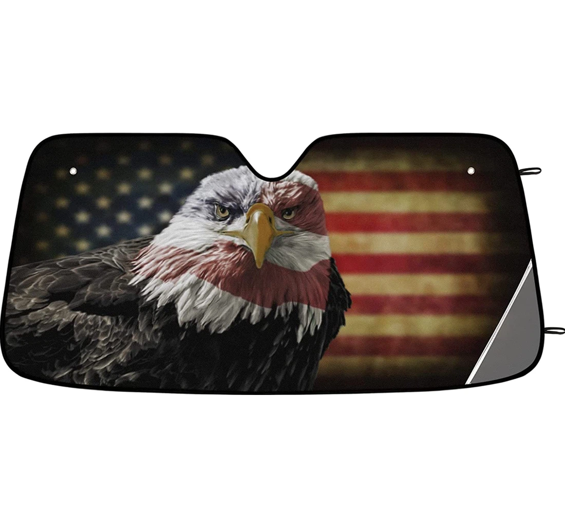 Vintage Eagle American Flag Auto Sun Shade