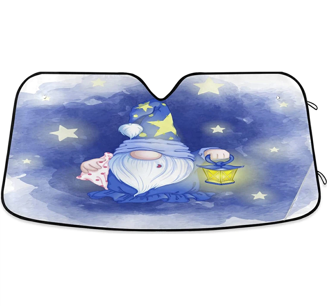 Cute Sleepy Gnome Auto Sun Shade