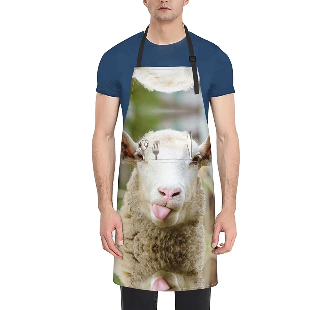 Funny Naughty Sheep Tongue Cute Animal Apron