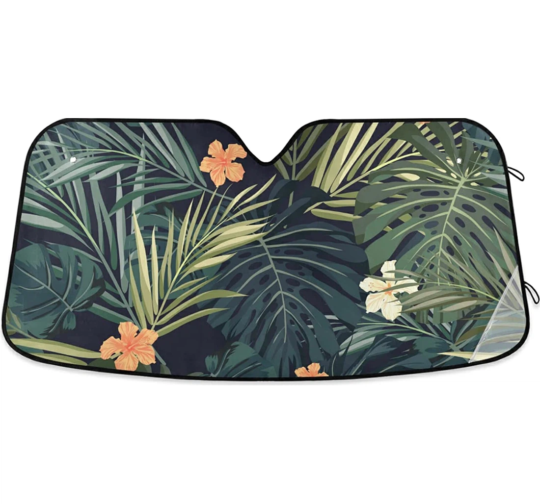 Hawaiian Tropical Hibiscus Sunlight Auto Sun Shade