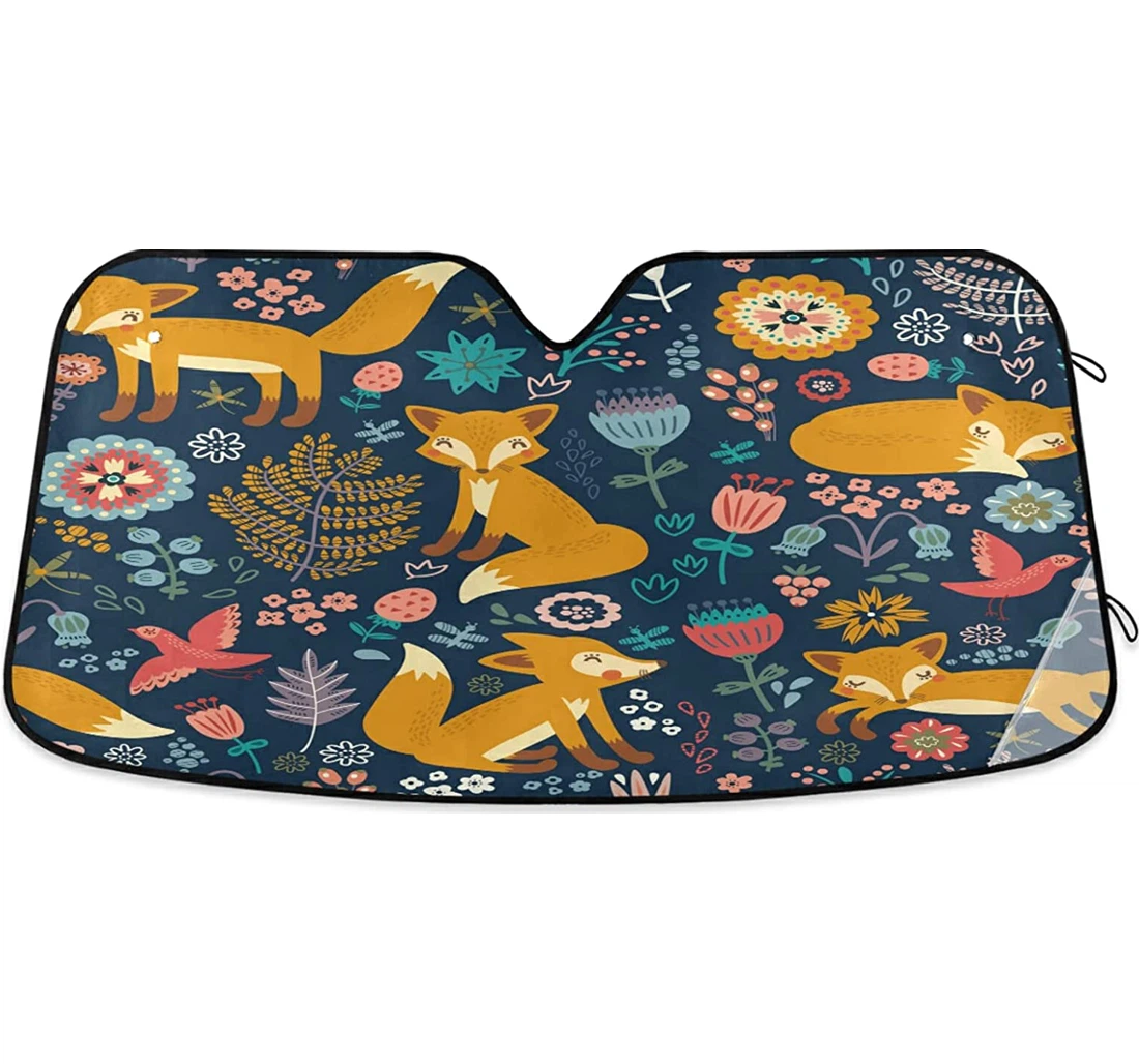 Autumn Cute Fox Mandala Flower Baby Auto Sun Shade