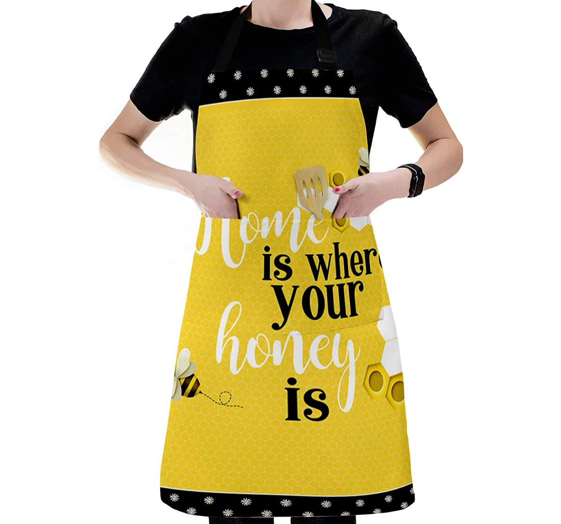 Farm Country Yellow Geometry Striped Bee Apron