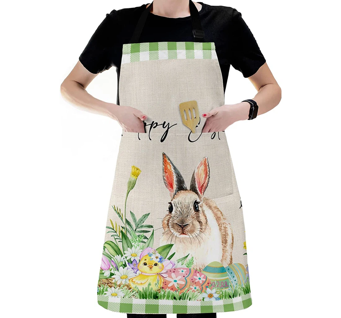 Spring Easter Rural Animals Bunny Butterfly Apron