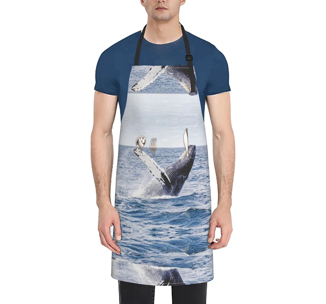 Whale Above Sea Water Apron