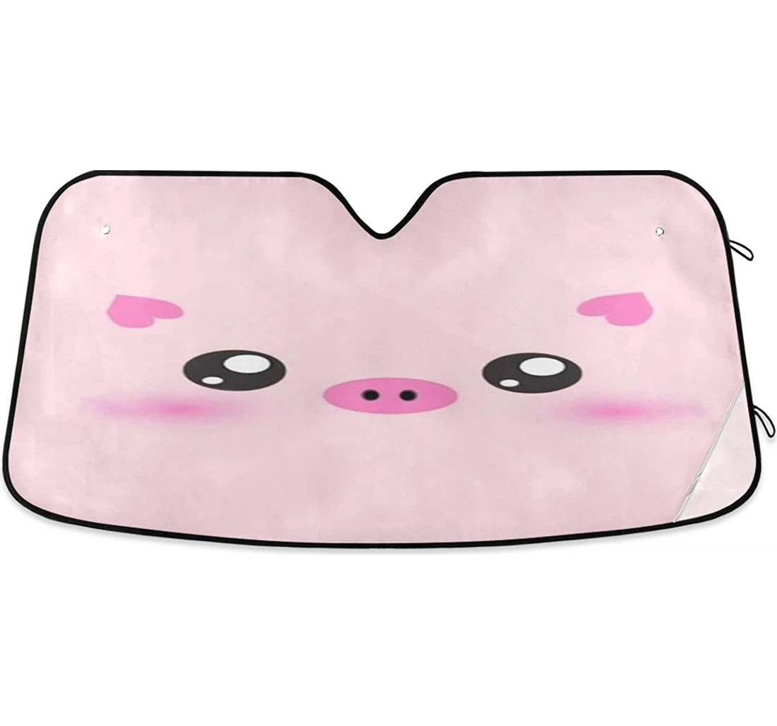 Cute Pig Eyes Heart Baby Auto Sun Shade