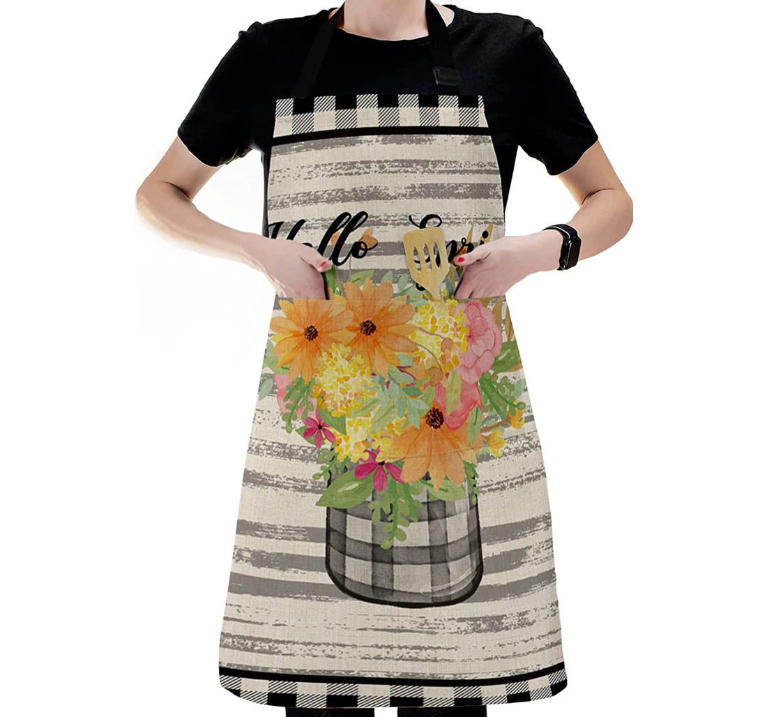 Watercolor Blossoms Flowers Apron