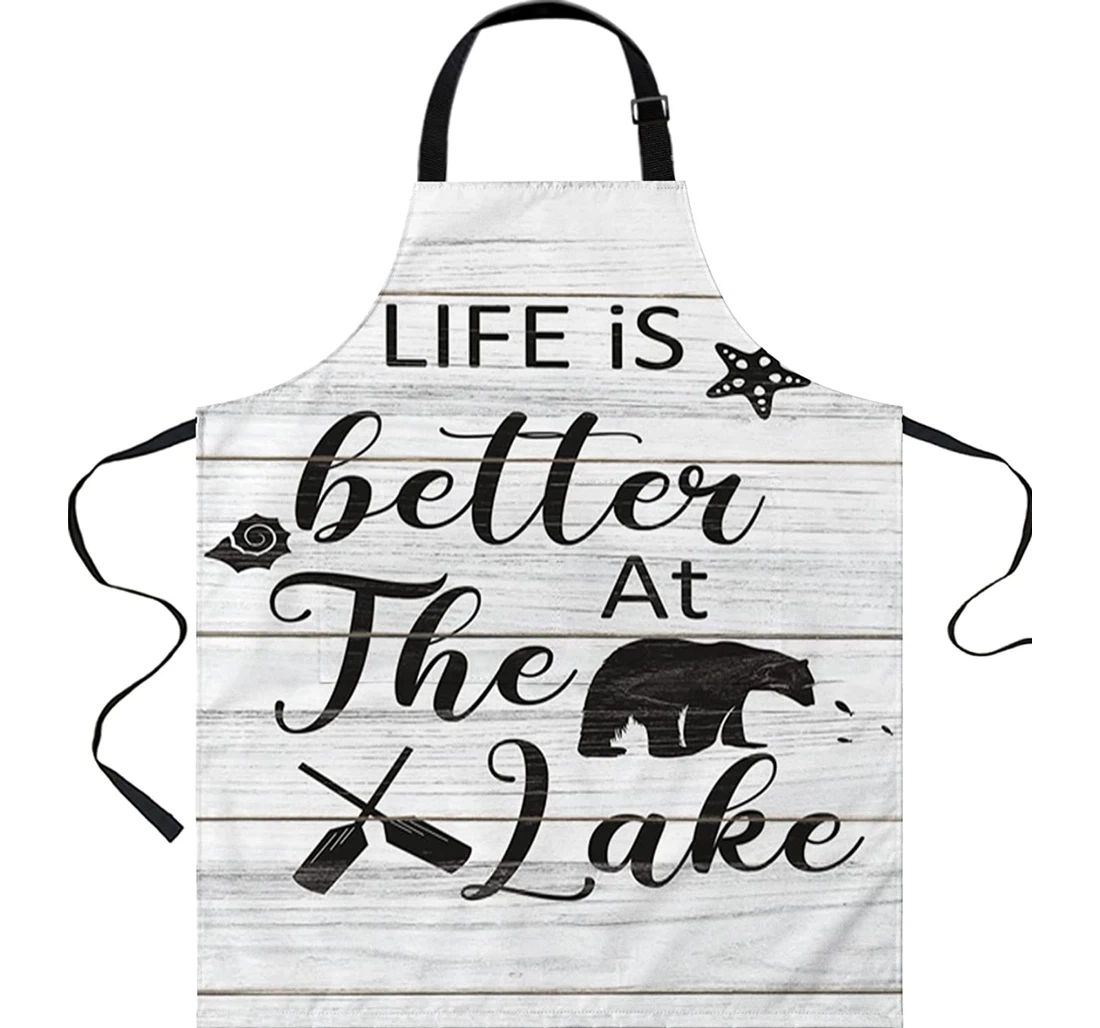 Lake Life Is Better Bear Oar Server Chef Apron