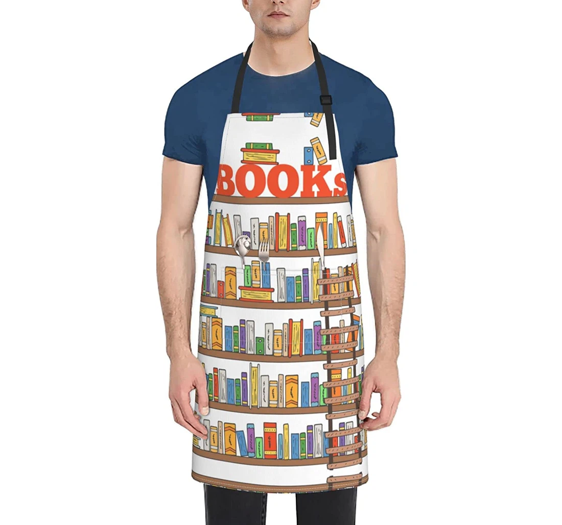 Funny Book Shelves Collection And Ladder Apron