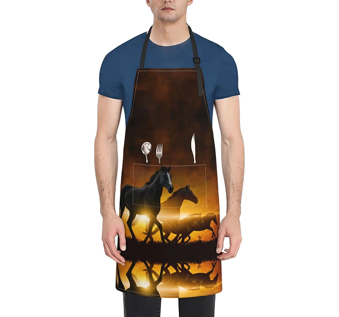 Running Black Horses Apron