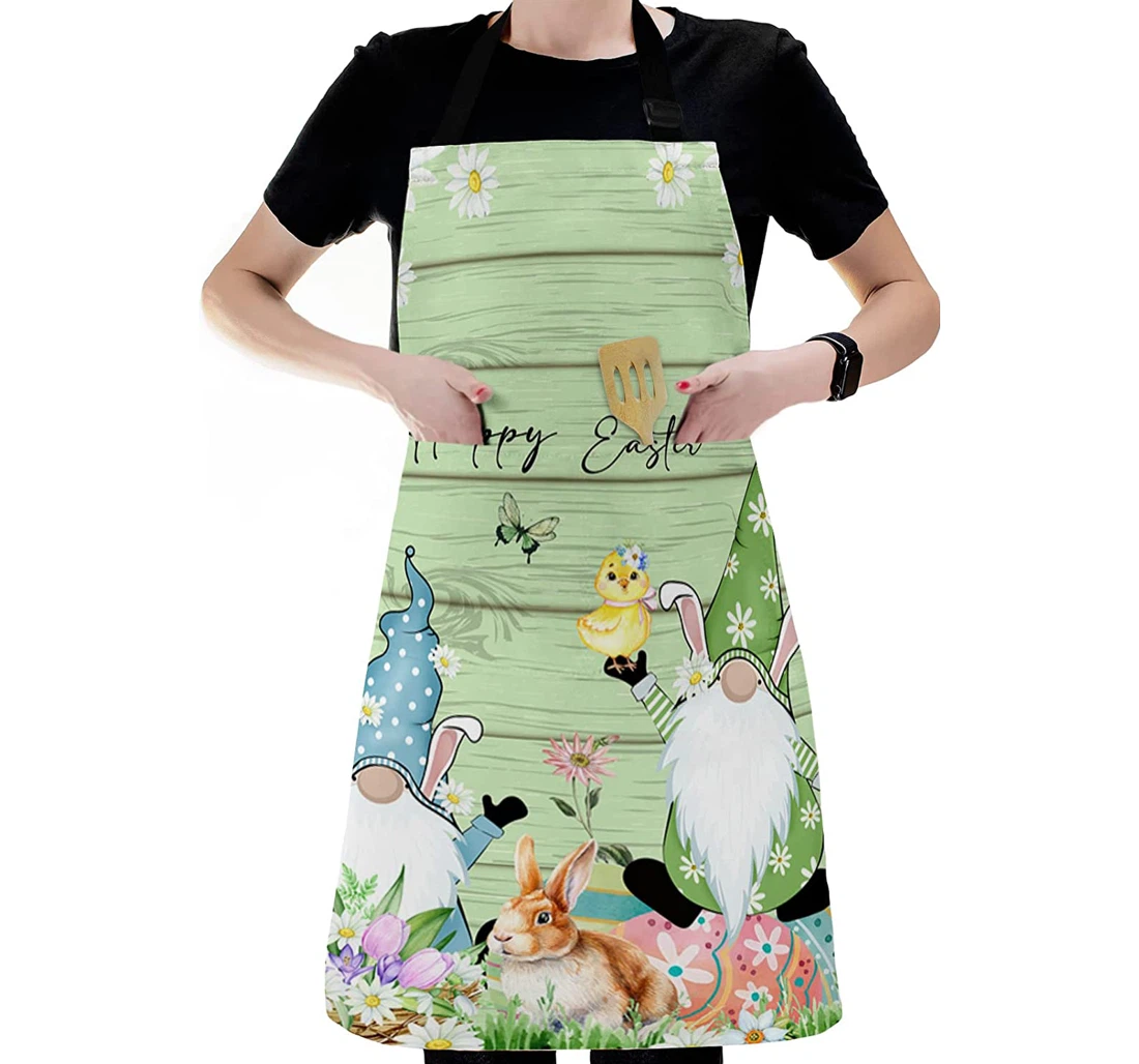 Happy Easter Gnome Spring Idyllic Flower Elf Apron